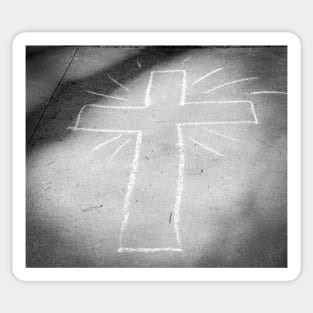 Sidewalk Chalk Cross Sticker